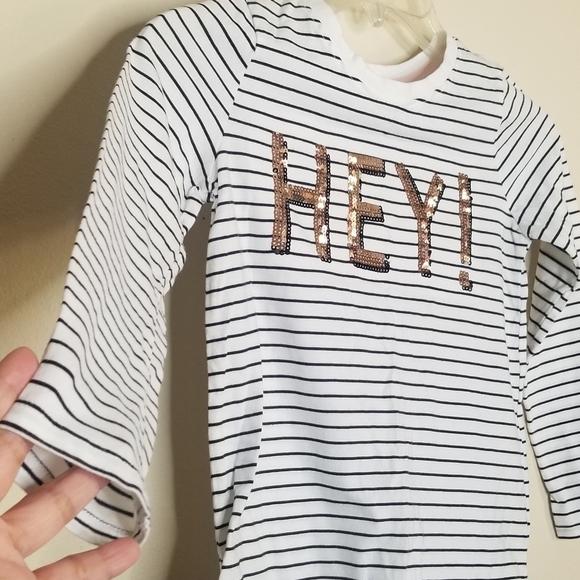 3/$25 OshKosh B'gosh HEY Striped Long Sleeve Top 7 - Picture 3 of 7